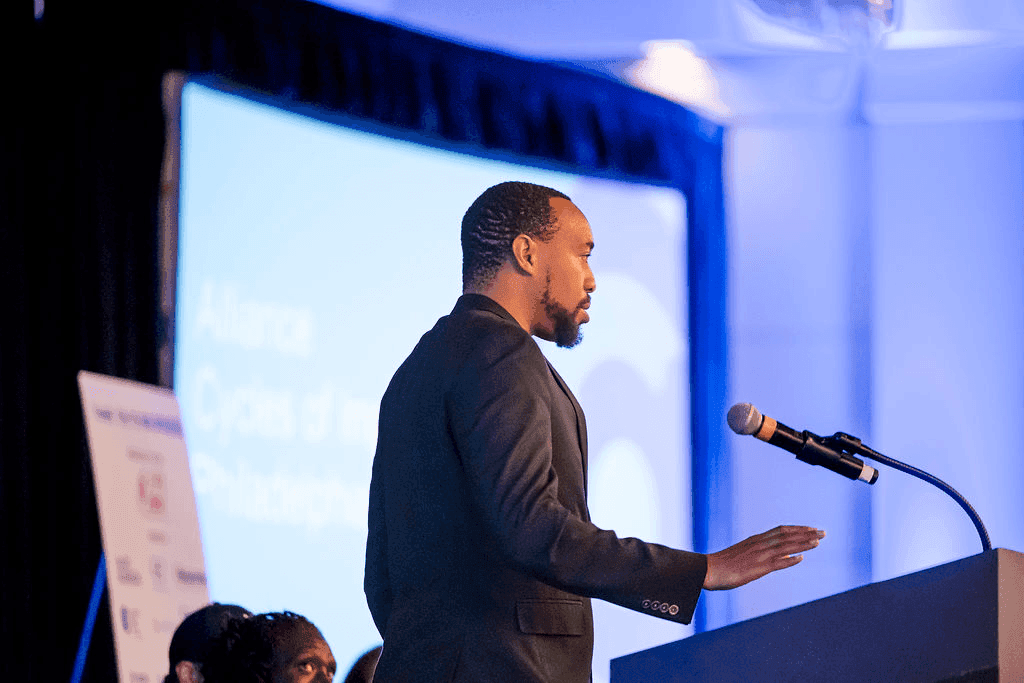 A speaker presenting at a Georgia CORE event